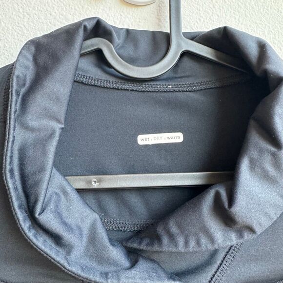 Lululemon Run Trail Fold Collar Long Sleeve Black Thumb Hole Size 8 Medium - Picture 4 of 8